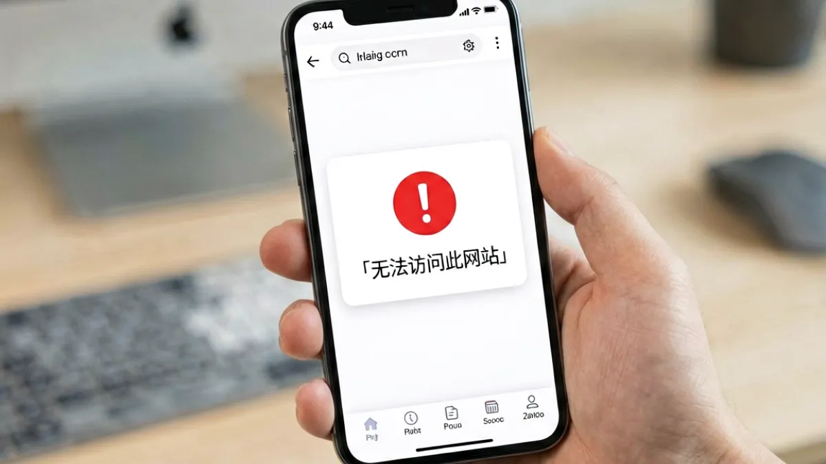 用户在手机浏览器输入caoliu手机地址后显示无法访问的报错界面截图示意